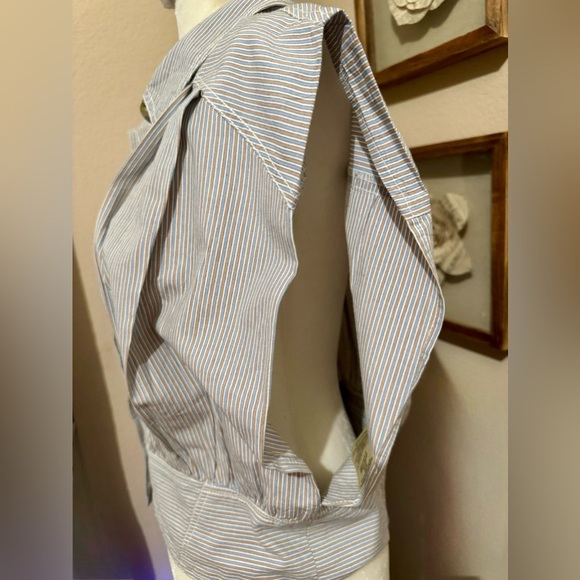 We The Free Cassie Collared Top Soft Blue Stripped Size Large New Without Tags - Picture 7 of 12